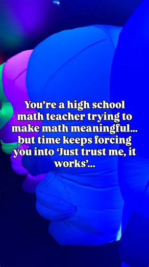 Cat | Math Resource & Lesson Queen on Instagram: "If you’ve ever caught yourself saying, “Just trust me, it works”… Hi. Yes. Same. 🙋‍♀️ Because here’s the truth no one warns you about: Trying to make math meaningful while racing the pacing guide is like trying to cook a gourmet meal in 7 minutes with the fire alarm beeping. You start the year with the best intentions — “We’re going to DO math, not memorize it.” “We’re going to explore functions.” “We’re going to talk about WHY.” And then… reali