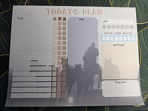 Cowboy, Daily Notepad, 22 x 38 cm, 25 Seiten - Etsy.de