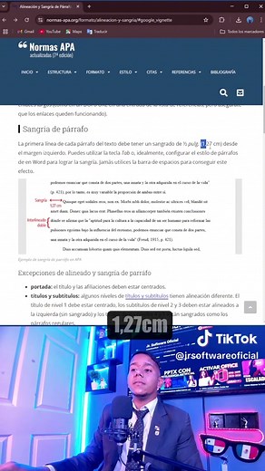 Cómo aplicar sangría en Word según normas APA 7