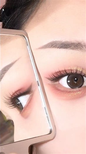 Finally Got It! ✨ Subtle Gold Rose & Rhinestone Eye Makeup | Beginner Tutorial---#eyemakeup #shorts