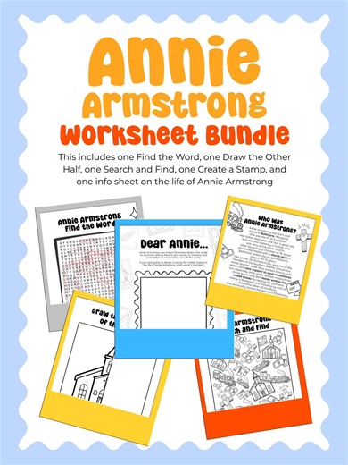 Annie Armstrong Worksheet Bundle – Learning Activities (digital Download) - Etsy