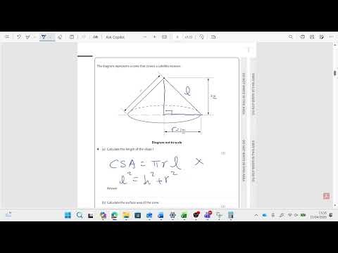 Pythagoras' theorem apply on a cone