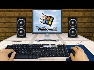 Realistic Minecraft Windows 98 computer Survivalcraft Demo and BSOD