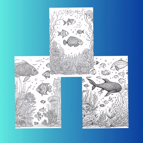 UNDER THE SEA Coloring Book (52 Pages) - Etsy