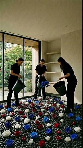 The Ultimate Combo Of Rocks And Roses Epoxy Floor Transformation🌹🌹🪨🪨#combo #roses