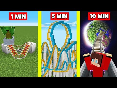 ROLLERCOASTER BUILD CHALLENGE - NOOB vs PRO in Minecraft Like Maizen Mikey And JJ