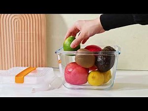 IKOO Extra large glass food container with handle