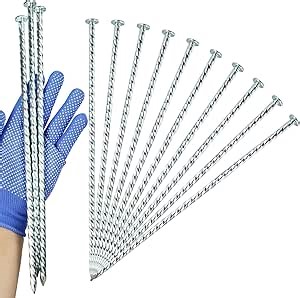 Extra-Long 14 Inch Spiral Landscape Stakes - Heavy Duty Solid Metal Anchors Spikes for Paver Edging, Weed Barrier, Trap, Tent and More (20 Counts)