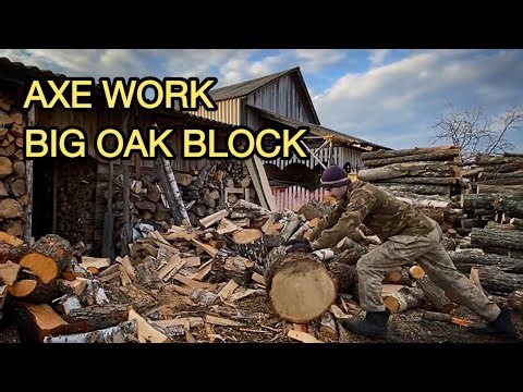 Splitting Firewood With an Axe | First Person Wood Chopping