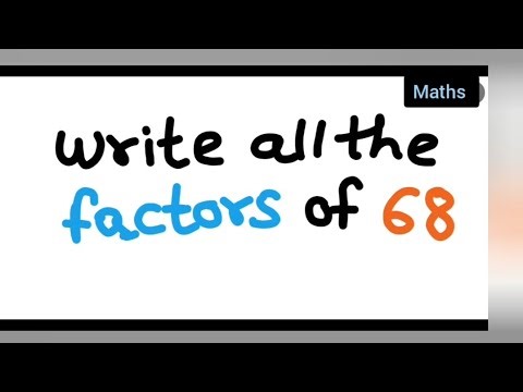 write all the factors of 68 | how to find all the factors of 68 | class 6th maths|plying with number