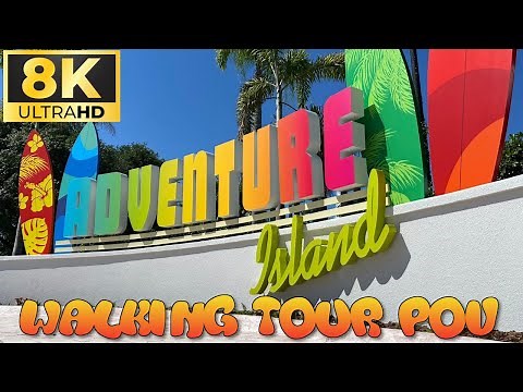 Adventure Island Water Park (Tampa, FL) - Guided Walking Tour - 8K Travel VLOG & Review