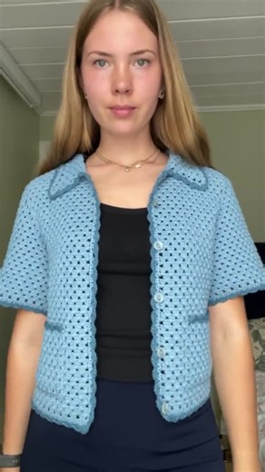 Crochet Shirt Pattern | PDF | Short Sleeve Cardigan | Granny Stitch | Intermediate | Gabrielle Shirt - Etsy