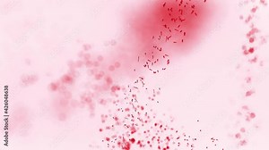 red particles fly in space and dissolve, background animation