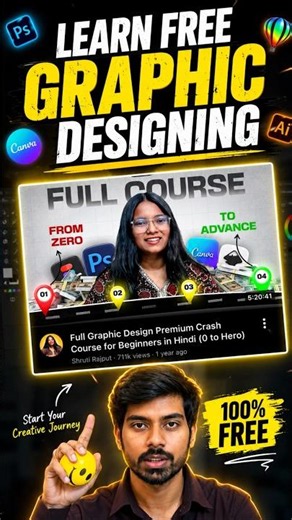 Want research for more FREE Courses? Subscribe 🚀 | Graphic Design Full Course