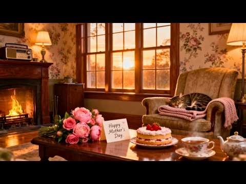 A Cozy Mother’s Day Evening in a 1950s Countryside Home 🌸🔥 | Oldies Playing in Another Room