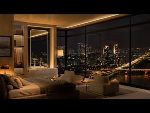 Night City Dreams | Cozy Bedroom Luxury with 4K Smooth Piano Jazz 🎵