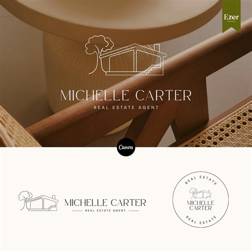 Editable Realtor Logo Design | Canva Real Estate Logo | Property Logo | Broker Logo | Key Logo Design | Branding Kit | Architecture Logo - Etsy