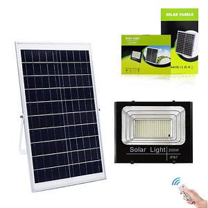 [Hot Item] 200W IP67 Outdoor Waterproof Integrated Best Solar Flood Light Remote Control Solar Power LED Flood Light with Motion Sensor Panel System and Lithium Battery