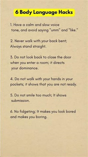 6 Body Language Hacks That Make You Look More Confident 💪 | Psychology Tips