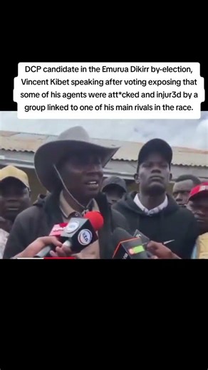 DCP candidate in the Emurua Dikirr byelection, Vincent Kibet speaking after voting#onlinecommunityke