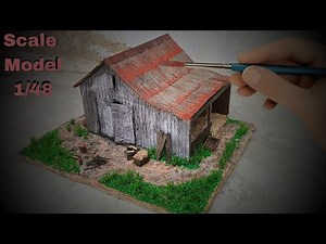DIY Old Barn Diorama | Miniature Cardboard House Scale Model 1/48 Tutorial ! Cardboard House !
