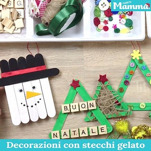 202K views · 2.7K reactions | Decorazioni natalizie con stecchi gelato! Per tutorial completo e tante altre idee clicca il link: https://blog.pianetamamma.it/mammaacs/addobbi-natalizi-con-bastoncini-gelato/ | Attività creative per mamme e bambini MammAcs | Facebook