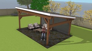 DIY 14x20 Lean to Pavilion Plans - Large Modern Backyard Gazebo Plans - PDF Download - Etsy