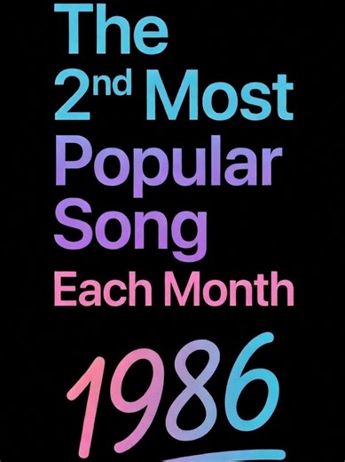 Top 2nd Most Popular Songs of Each Month in 1986