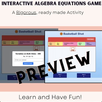 Equations Basketball Game Leveled Practice