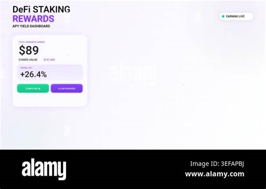Cryptocurrency Staking Rewards Dashboard with Live APY Data Stock Video Footage - Alamy