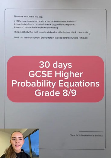 GCSE Higher Maths: Probability Equations for Grade 8/9