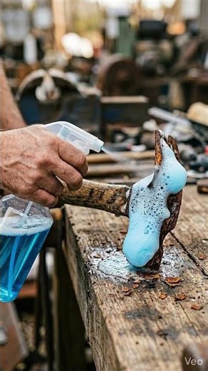 Satisfying Rust Removal on Hammer Head | Realistic Foam Cleaning Transformation #shorts