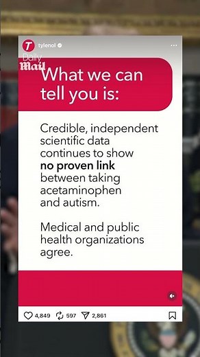 Tylenol responds to Trump