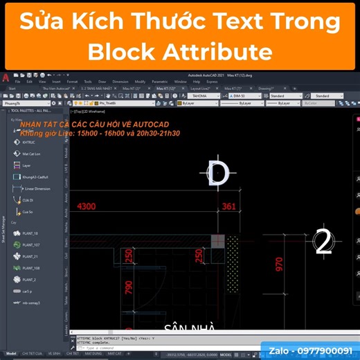 Sửa Kích Thước Text Trong Block Attribute #AutocadPhuongTk #BaiTapNoiThatPTK | Phuong Tk