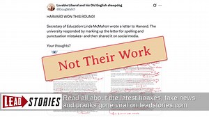 Fact Check: Harvard Did NOT Publish Red Pen Corrections of Linda McMahon Letter | Lead Stories