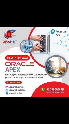 Oranet Trainings on Instagram: "𝐁𝐮𝐢𝐥𝐝 𝐚 𝐇𝐢𝐠𝐡-𝐕𝐚𝐥𝐮𝐞 𝐂𝐚𝐫𝐞𝐞𝐫 𝐰𝐢𝐭𝐡 𝐎𝐫𝐚𝐜𝐥𝐞 𝐀𝐏𝐄𝐗 Oracle APEX (Application Express) is a powerful low-code development platform widely used by enterprises to build secure, scalable web applications faster and at lower cost. With organizations moving toward rapid application development and digital automation, Oracle APEX skills are gaining strong market value globally. 📈 𝐂𝐚𝐫𝐞𝐞𝐫 𝐆𝐫𝐨𝐰𝐭𝐡: APEX Developer → Senior APEX Developer