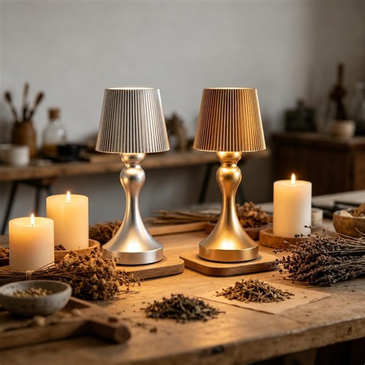 Pleated Touch Table Lamp, Rechargeable LED Desk Light, Gold Silver Cordless Lamp - Etsy