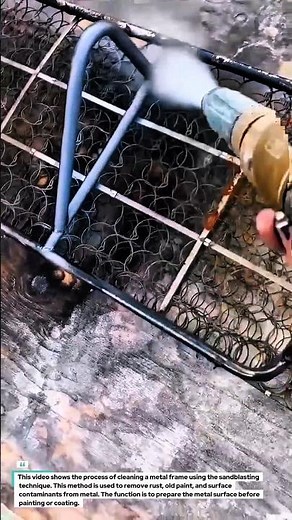 Metal Frame Cleaning Using Sandblasting Technique.