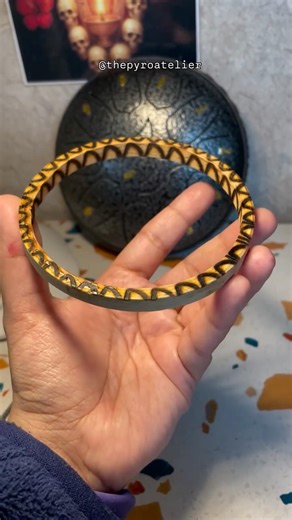 Pyrography on Inner Circle of Embroidery Loop … #woodburning #art #design