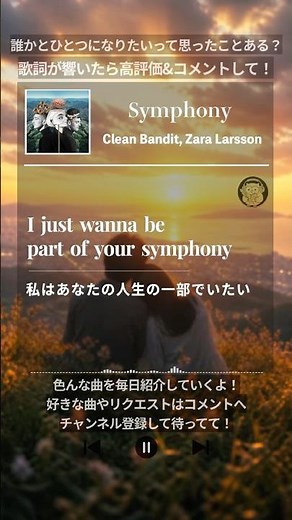【和訳】一緒に生きていきたいと思える曲『Symphony - Clean Bandit』#洋楽 #和訳 #歌詞 #lyrics #リリックビデオ #名曲