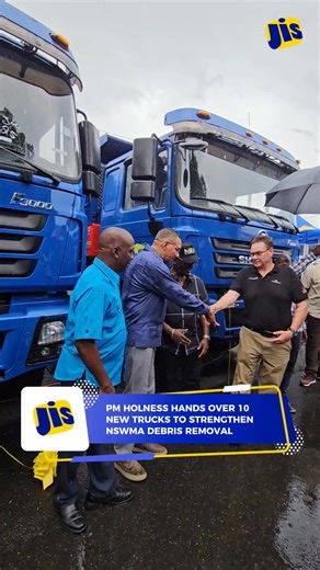 129K views · 1.8K reactions | Ten tipper trucks were officially commissioned at the National Solid Waste Management Authority’s Headquarters by Prime Minister Dr. The Most Hon. Andrew Holness, alongside Minister of Local Government and Community Development, Hon. Desmond McKenzie. The addition will boost operational efficiency and strengthen post Melissa clean-up efforts. | Jamaica Information Service | Facebook