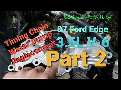 Primary Timing Chain and Water Pump Replacement 07 Ford Edge 3.5L Part 2
