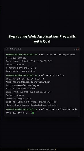 Bypassing Modern Web Application Firewalls Using Curl and Custom HTTP Header Payloads