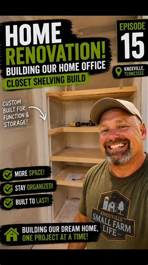 Home Office Renovation! Building Custom Closet Shelving 🏠 | Episode 15