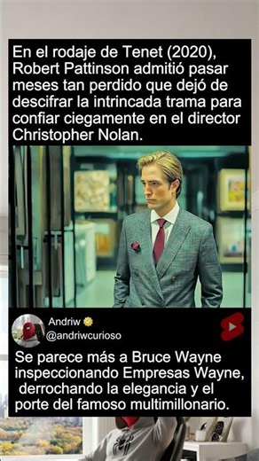 En el rodaje de Tenet (2020), Robert Pattinson adm...