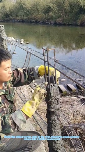 How to Make a Realistic Wood-Look Concrete Railing by Hand