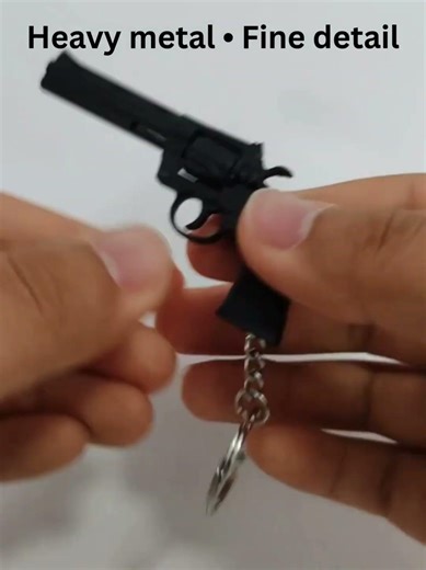 Mini Revolver Gun Keychain | Metal Collectible Model