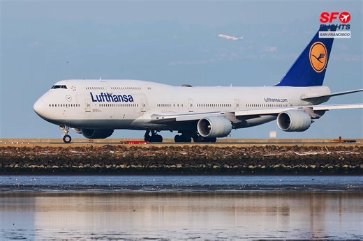 😳 Double Action! ✈️ Lufthansa Boeing 747 Prepares for Departure as Alaska Airlines Takes Off from Oakland International Airport (OAK) @lufthansa -- #sfflights #lufthansa #boeing747 #queenoftheskies #alaskaairlines #planespotting #avgeek #fblifestyle #travel | SF.Flights