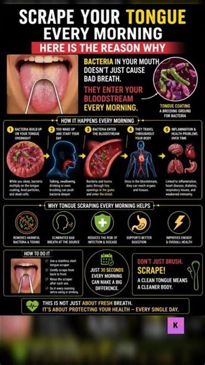 Scrape Your Tongue Every Morning , Here’s Why It Matters#health#selfcare #