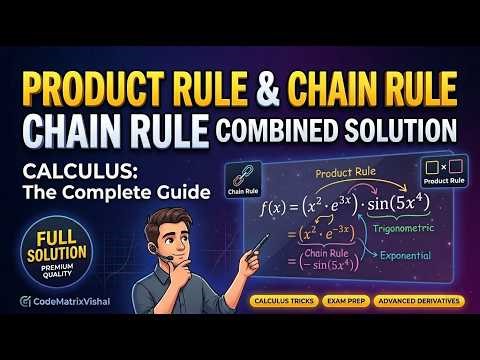 Product Rule and Chain Rule Differentiation Full Solution | Multi Rule Calculus Problem